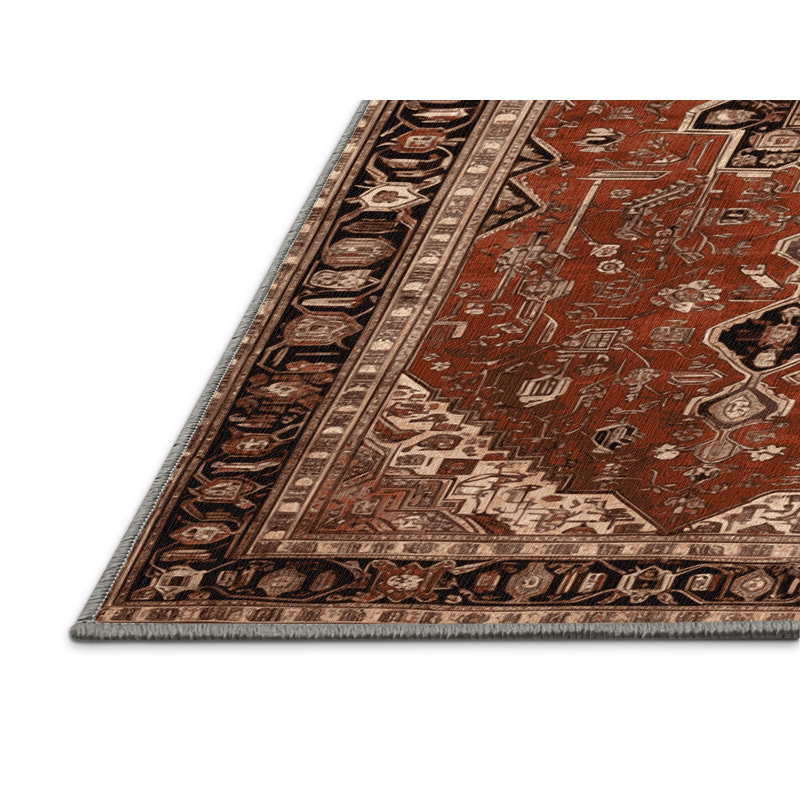 Tapis brun lavable à la machine, Rectangulaire 2 pi x 3 pi