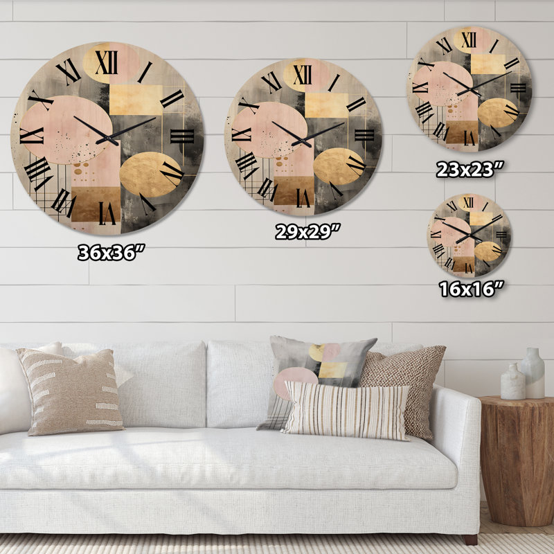 Horloge murale en bois massif Stonecrest, Grand