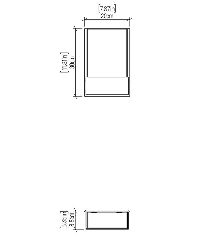 2 - Light LED Flush Mounted Sconce, Imbuia