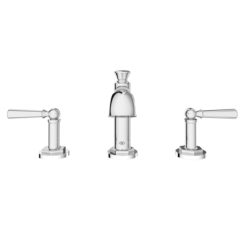 Oak Hill High Spout Widespread with Lever Handles, Polished Chrome