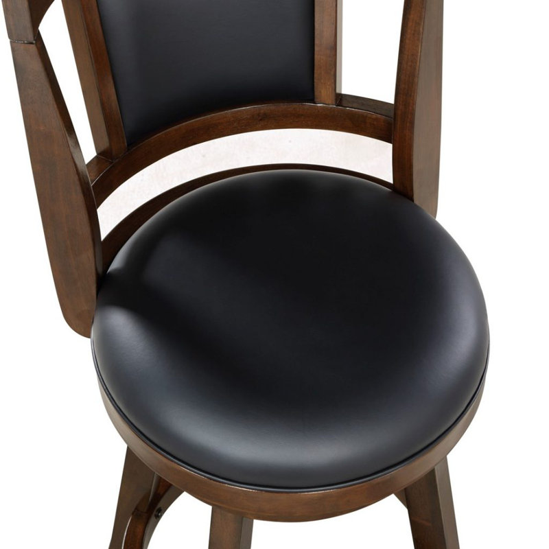 Arushan Swivel Upholstered Counter Stool with Solid Wood Frame, Cappuccino, Counter Stool (24" Seat Height)