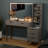 48" Vanity Desk With Hd Lighted Mirror & Glass Top-1406158454