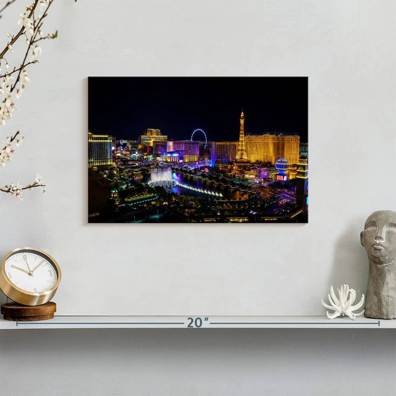 Las Vegas sur toile, H 8 po x l 12 po x P 1 po