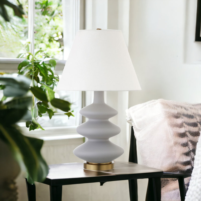 Lampe de table 26 po Danelea, Gris froid