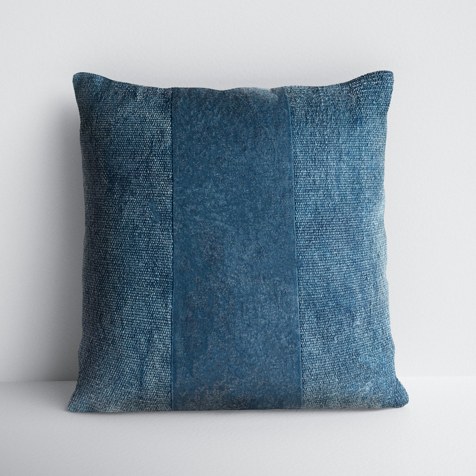 Dunbar Striped Cotton Pillow Cover, 18" x 18", Navy