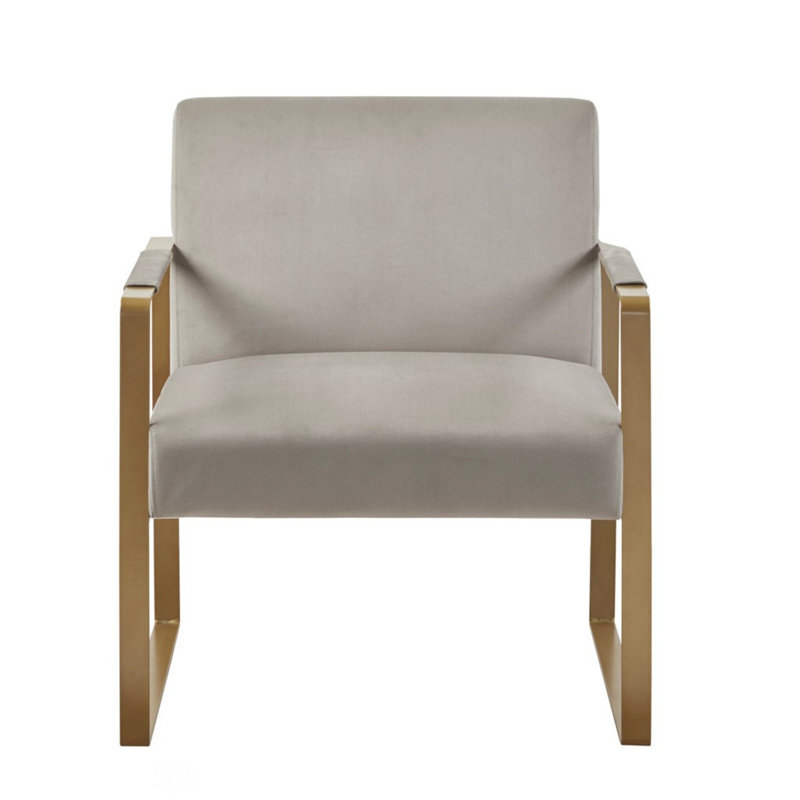 Accent Chair, Beige Polyester