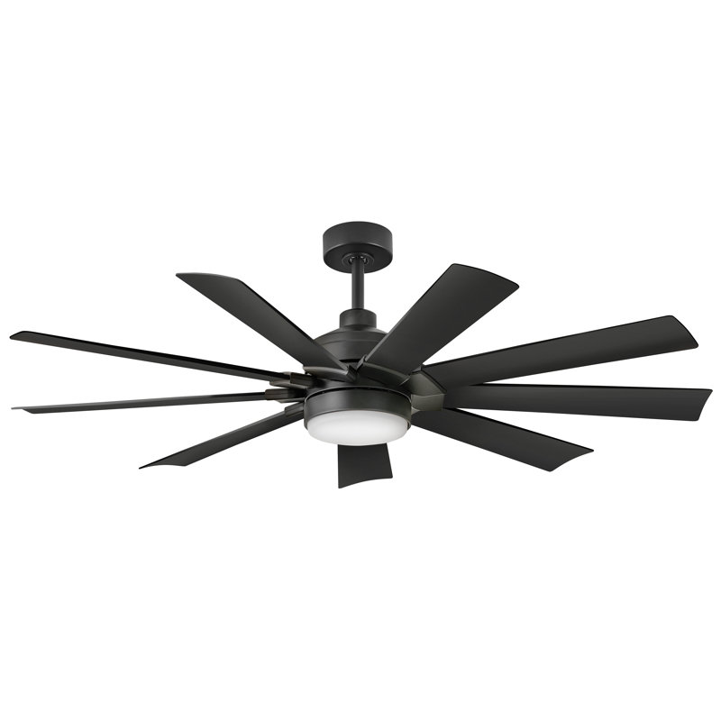 Hinkley Turbine LED Ceiling Fan, Matte Black