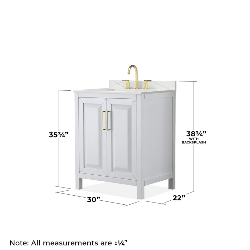 Daria 30'' W Single Vanity, Polished Chrome, Brown, Giotto Quartz