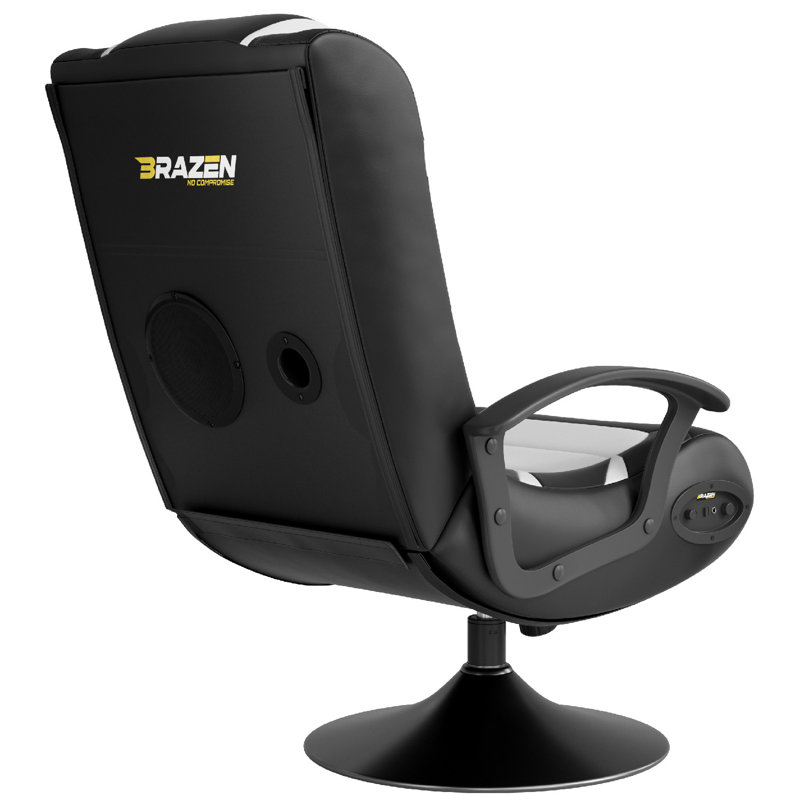 BraZen Pride 2.1 Bluetooth Surround Sound Gaming Chair - Pledger, Black/White