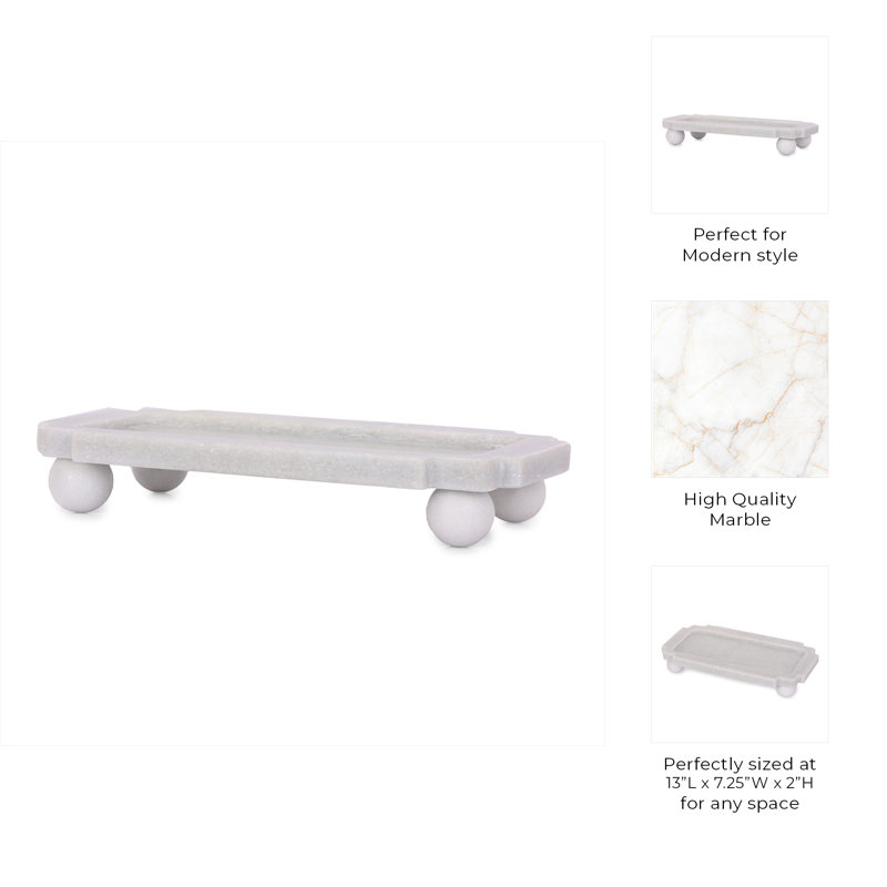 White Marble Novelty Vanity Decorative Tray