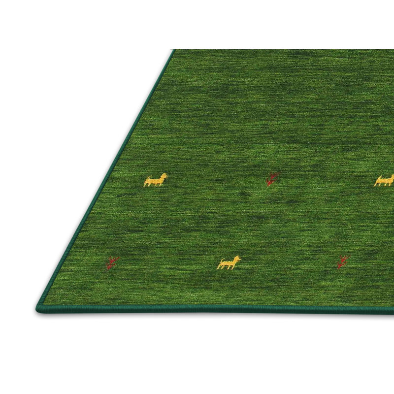 Tapis de zone vert contemporaine Blakehurst, Rectangle 4 pi x 6 pi
