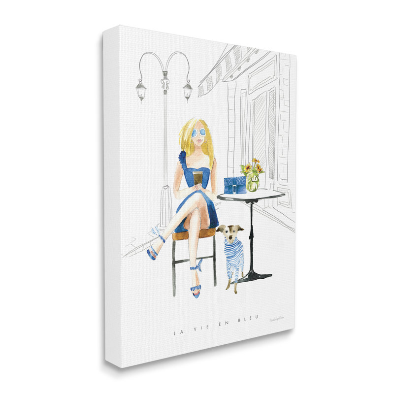 La Vie En Bleu, Plaque de bois, H 20 po x l 16 po
