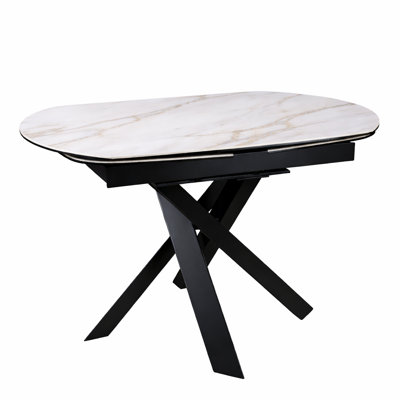 Arcibaldo Extendable Oval Metal Base Dining Table