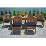 Huntington 7pc Teak Outdoor Dining Set With Sunbrella