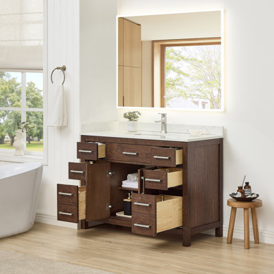 Beckett 48" Freestanding Single Bathroom Vanity with Quartz Top