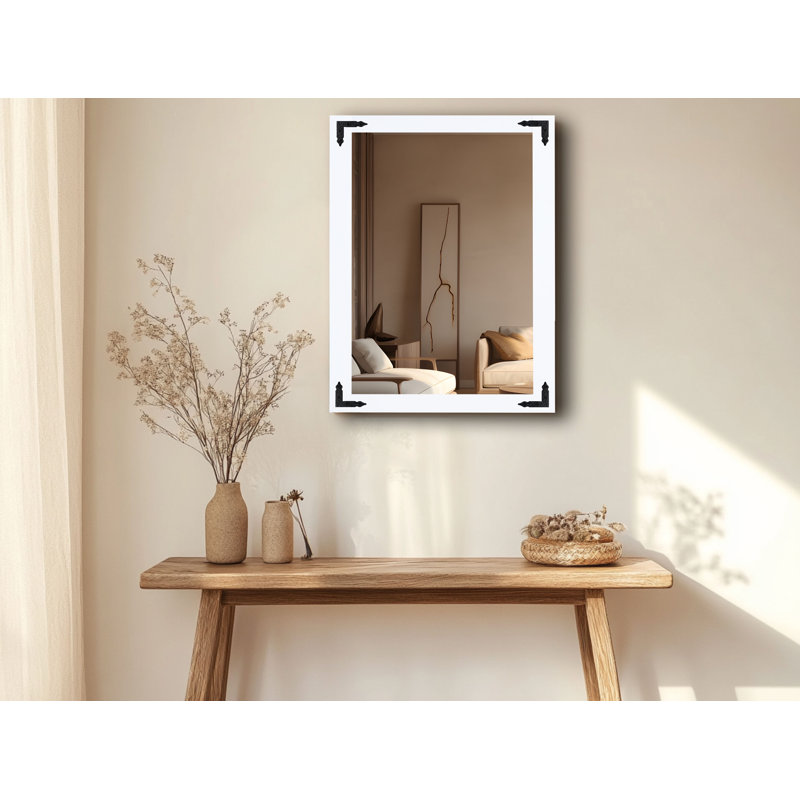 Heavner Flat Wall Mirror, 39.5" H x 29.5" W, Silver