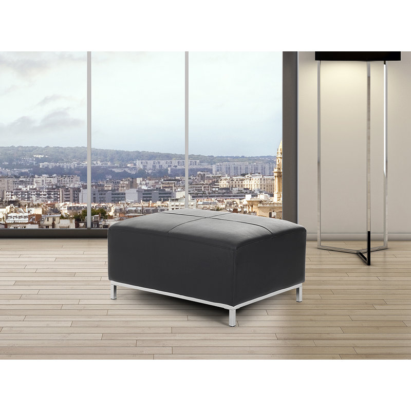 Korinna 95cm Wide Tufted Rectangle Solid Colour Standard Ottoman, Black