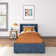 Solid Wood Upholstered Bed with Rectangular Headboard with 2 Drawer Side Storage