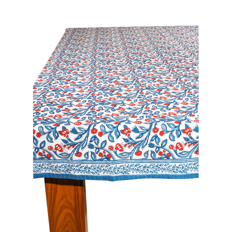 Chic Contrast Block Print Cotton Tablecloth
