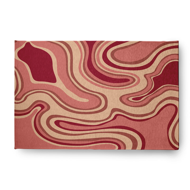 Tapis intérieur / extérieur en chenille tissé à la machine orange, Rectangle 3 pi x 5 pi