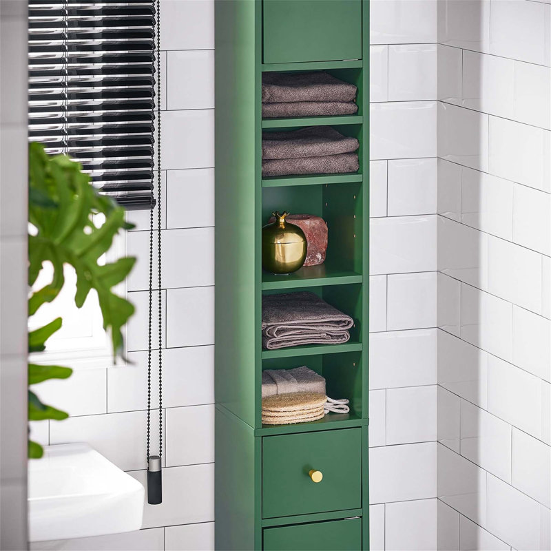 Aadhith Freestanding Linen Cabinet, Green