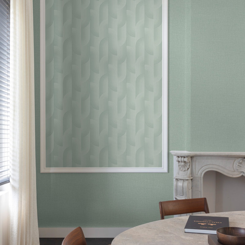 Precious Weaves Collection Geometric Swirls Wallpaper Roll, Blue