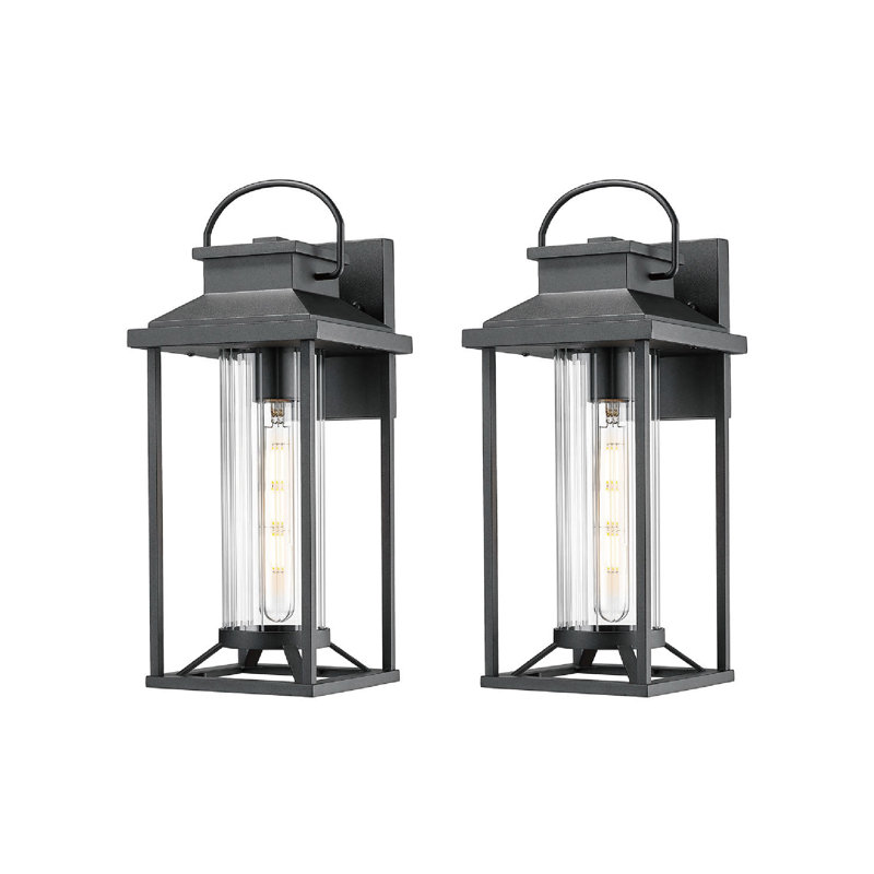 Set of 2 Modern Outdoor Wall Sconce Lights - Waterproof Exterior Lighting Fixtures