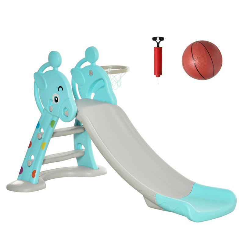 Glissade bleue avec intrigue - pliable et curieux 18 mois 4 ans de cerceau agréable