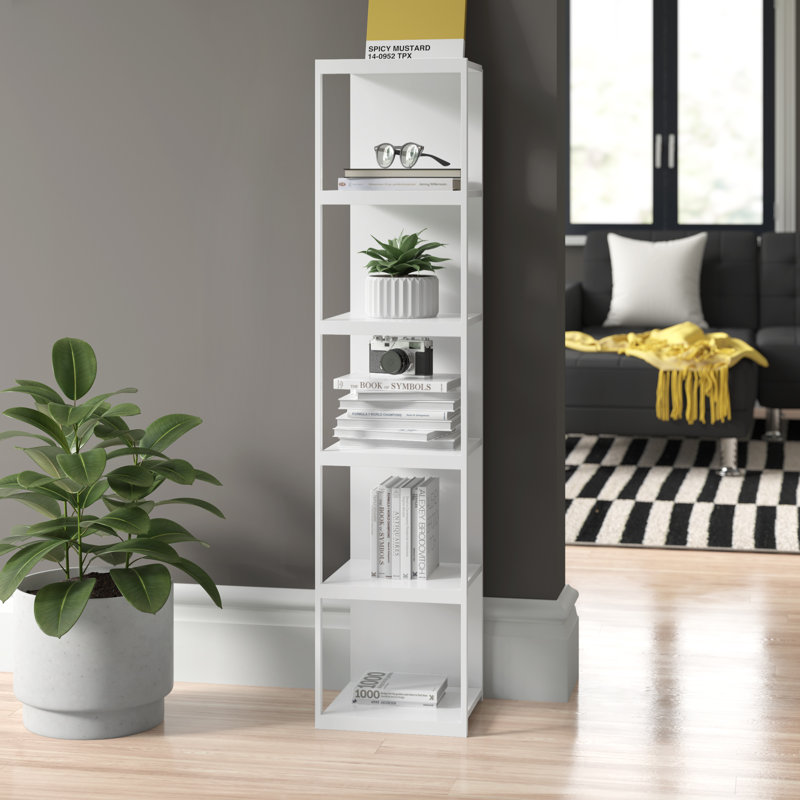Abshire 71'' H x 13.26'' W Metal Cube Bookcase, White