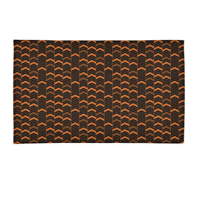 Tapis orange/noir fait main
