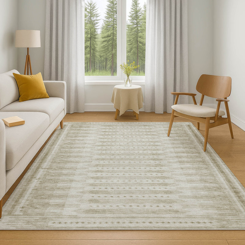 Premium Machine Washable Mayfield Border Rug, Rectangle 10' x 14'