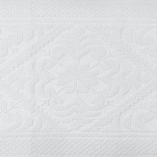 Castleman Jacquard Damask Bath Mat, White