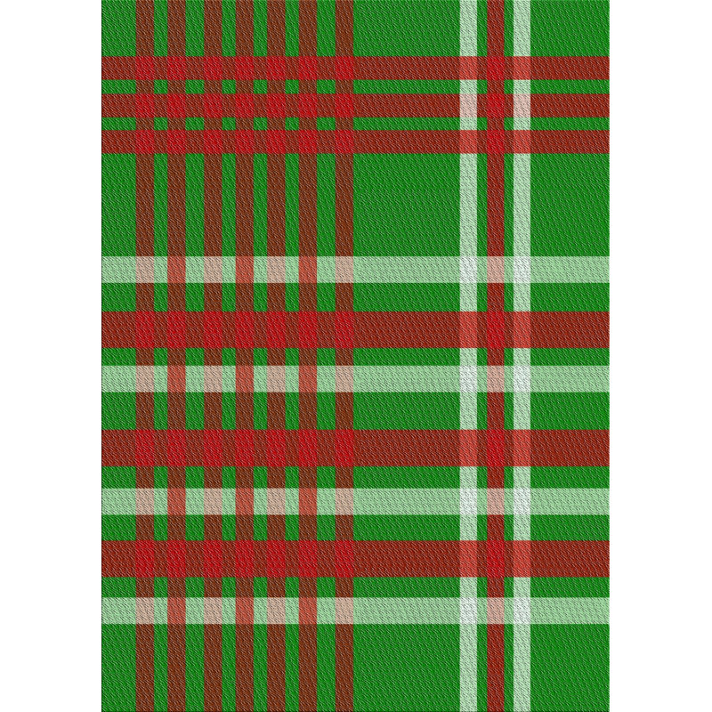 Tapis décoratif vert écossais privette, Rectangle 3 pi x 5 pi