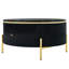 Table basse contemporaine noire avec 2 grands tiroirs de rangement, construction et pieds en marbre chic-1059236837