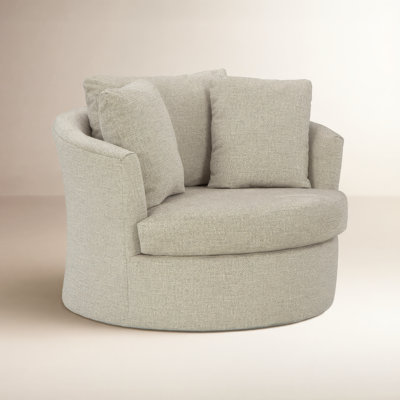 Upholstered Swivel Barrel Chair