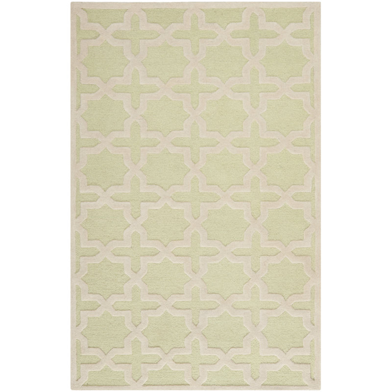 Von Geometric Wool Hand Woven Area Rug, Rectangle 152 x 244 cm