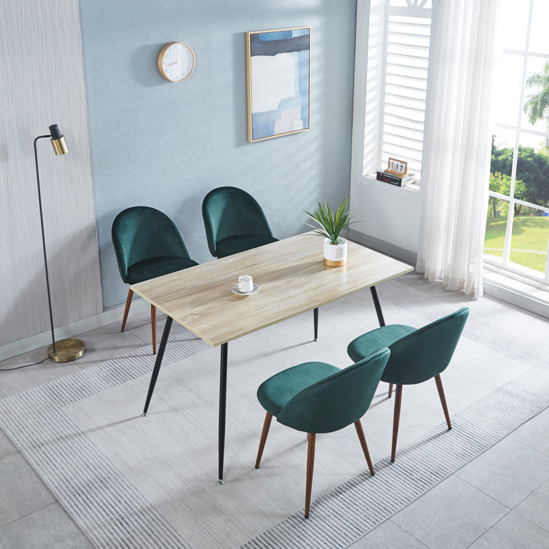 Ensemble de salle à manger rectangulaire L 31,4 po x l 51,1 po Meilani, Vert, En bois