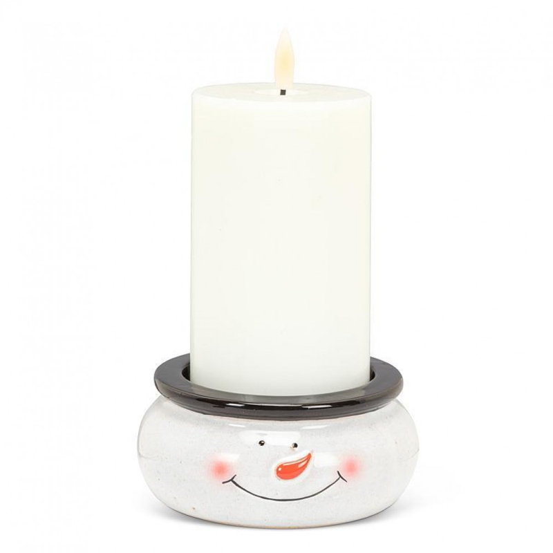 Grand porte-pilier bonhomme de neige, 2" H x 4.5" W x 4.5" D