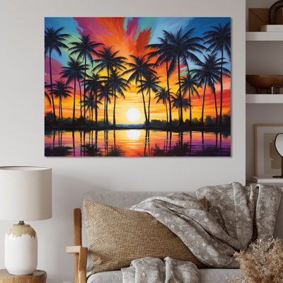 " Colorful Bold Palm Trees Landscape III "