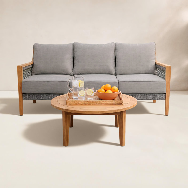 Chauncie Teak Rectangular Outdoor Coffee Table, Gris Axroma