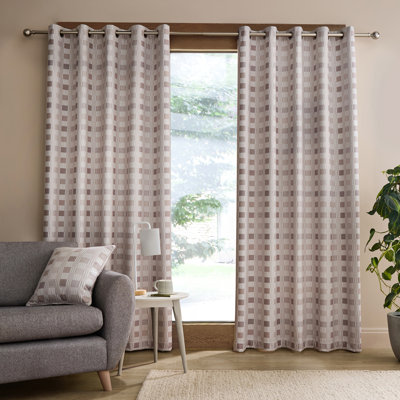 Wilson Check Blackout Thermal Eyelet Curtains