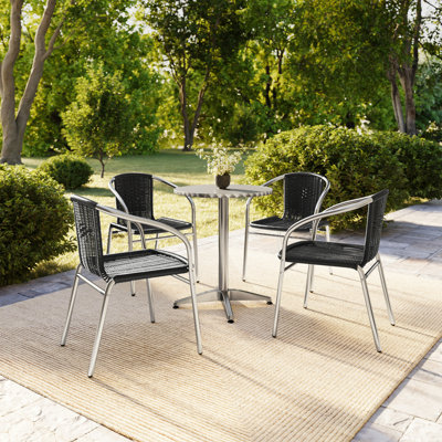 Chaise empilable en aluminium et rotin pour restaurant Arthor