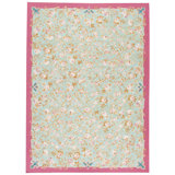 Hand-Knotted High-Quality Blue and Rose Area Rug