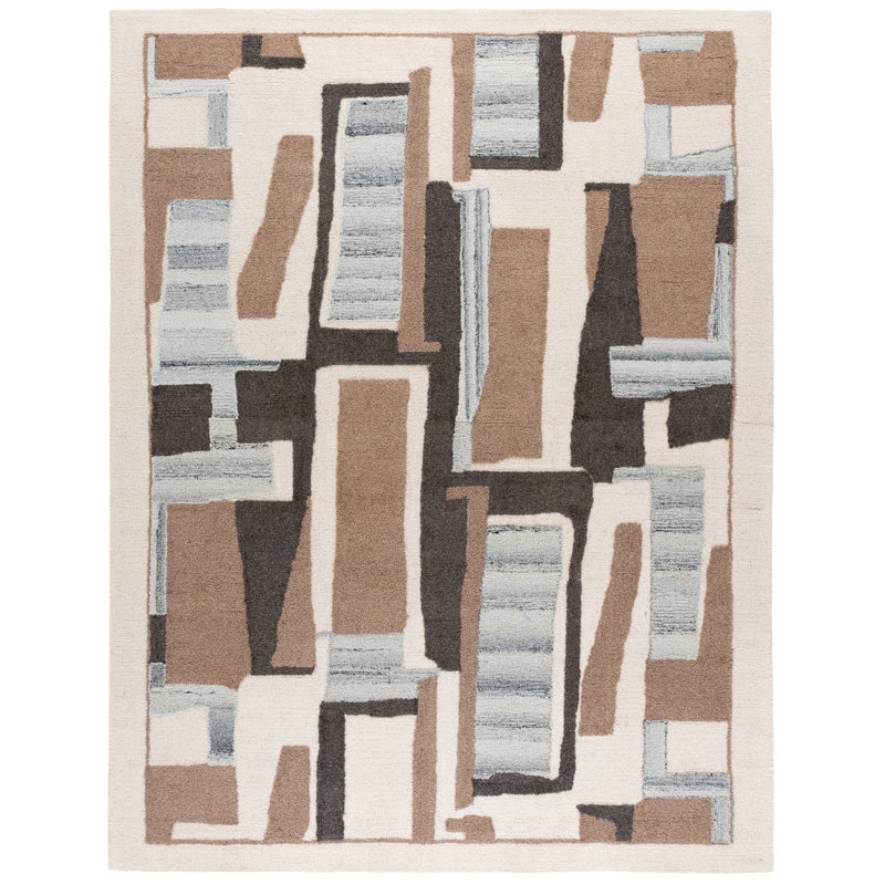 Ebony 816 Hand Tufted Wool & Cotton Abstract Rug, Rectangle 8' x 10'