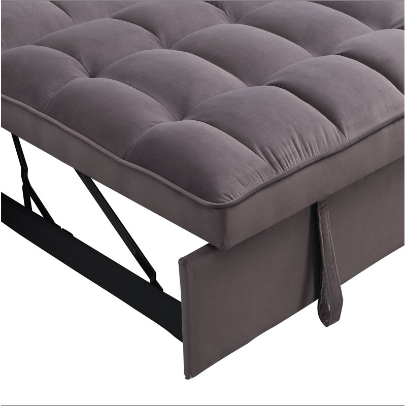 Modern Velvet Loveseat Futon Sofa Couch W/Pullout Bed,Small Love Seat Lounge Sofa With Adjustable Reclining Backrest,Toss Pillows, Pockets,Furniture For Living Room,3 In 1 Convertible Sleeper Sofa Bed