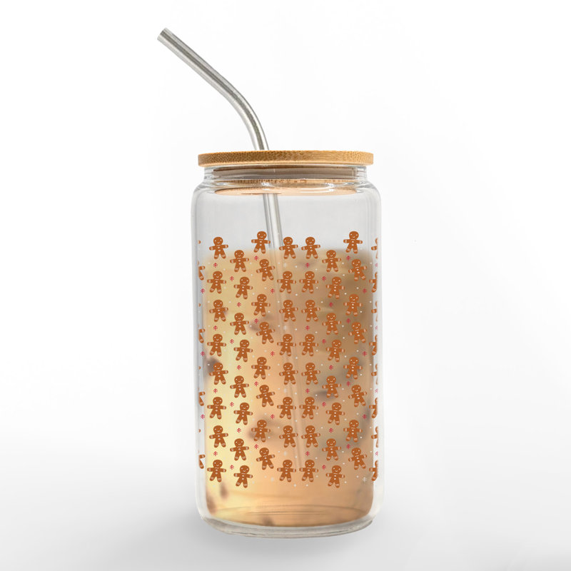 Tasse en verre à motif de pain d'épice Cutie