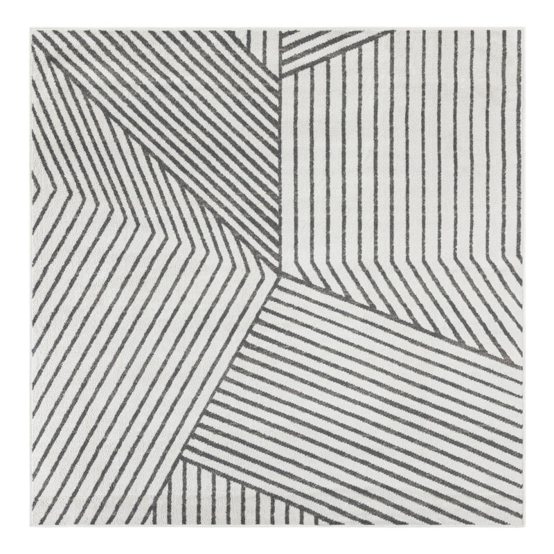 Latitude Run® Orkla Nikolis Rug Ivory, Square 7'10"