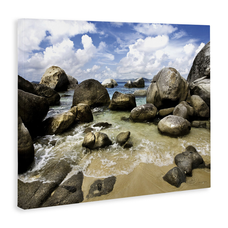 Toile The Baths Rocky Coastline, design par Seven Trees Design, H 16 po x l 20 po