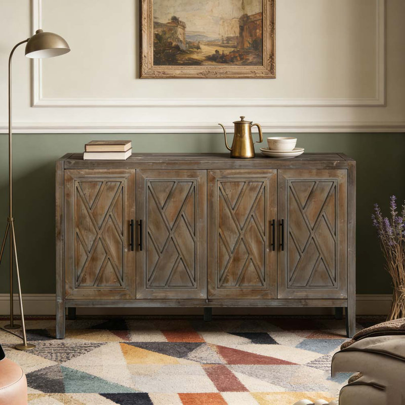 Buffet à 4 portes Modern Farmhouse, Marron antique