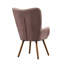 Fauteuil d'appoint contemporain en velours soyeux capitonné, mauve